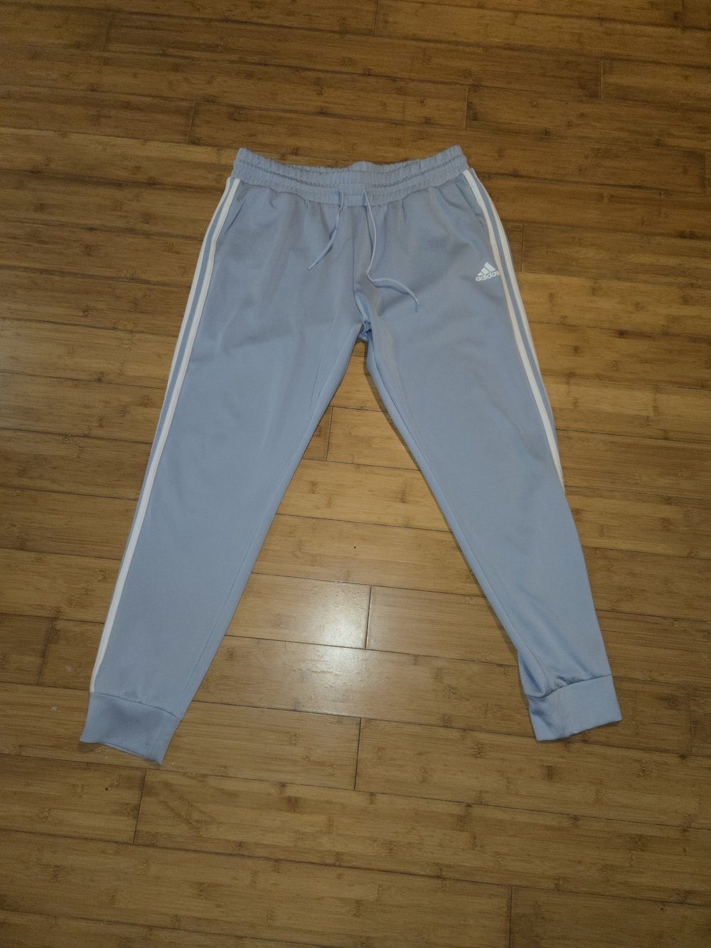 Adidas Track Pants Men's XL Light Blue White Stripes Aeroready
